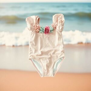 Floral Embellished bodysuit (like New)